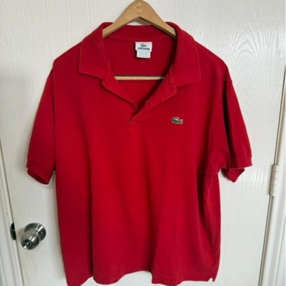 Lacoste red Polo Size 7 Vintage Y2K (L/XL)